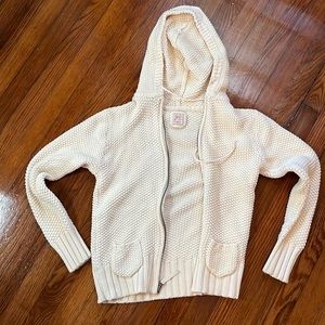 Vintage old navy cream colored knit zip up jacket